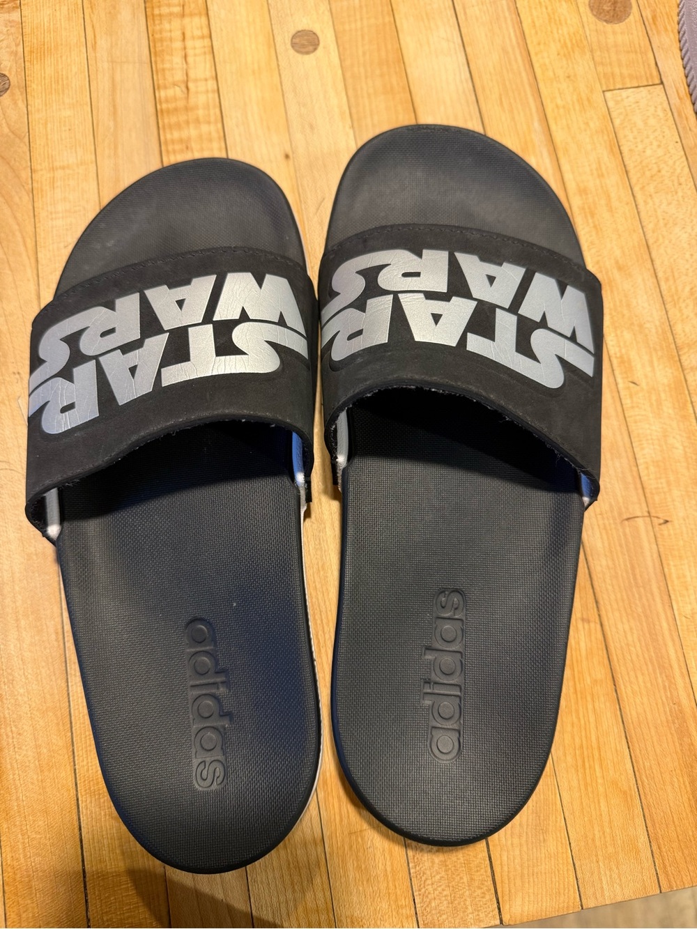 adidas Men’s Black Star Wars Logo Slide Sandals